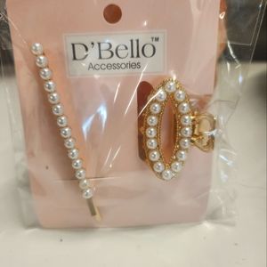 Faux Pearl Hair Clip and Hair Pin Set